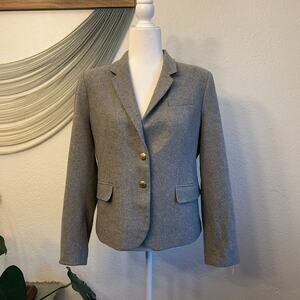 J Crew Mercantile Size 14 Gray Wool Blend Blazer Quiet Luxury Preppy